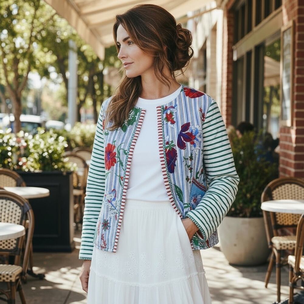 John Mark Quilted Jacket Floral